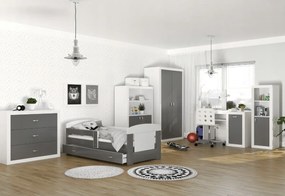 JAKUB Color gyerek ruhásszekrény, fehér/rózsaszín