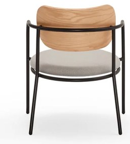 Szürke fotel tölgyfa dekorral Eclipse - Teulat