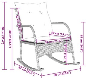 fekete polyrattan kerti hintaszék párnákkal