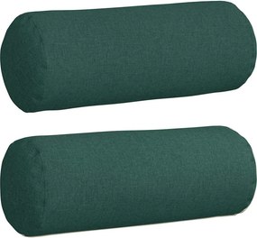 vidaXL Hengerpárnák 2 pcs Sötétzöld Ø 25 x 70 cm szövet