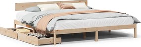 vidaXL tömör fenyőfa ágy matrac nélkül 200 x 200 cm