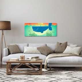 Kép - Vidám bálna a tengerben (120x50 cm)