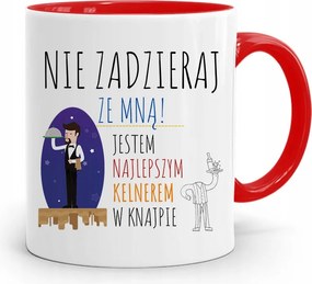 Pincérnek Piros Bögre Ne Szórakozz Velem! fényképes nyomattal
