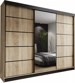 Amo 250 Tolóajtós Szekrény 250cm, Sonoma Tölgy