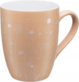 Porcelán bögre bézs 340 ml mezei virágok dombornyomásával 1 db