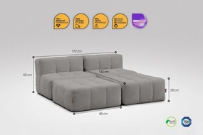 4 Teiliges Modulares Sofa – Grau