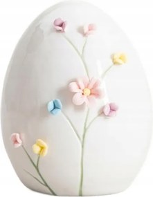 Bulaq kerámia tojás figura dekoratív virágokkal 11,7x15 cm Homla