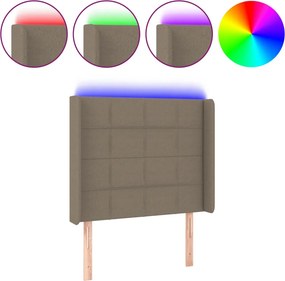 vidaXL tópszínű szövet LED-es fejtámla 103x16x118/128 cm
