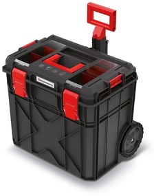 Bőrönd kerekekkel A, 51 cm, szervező, fekete
