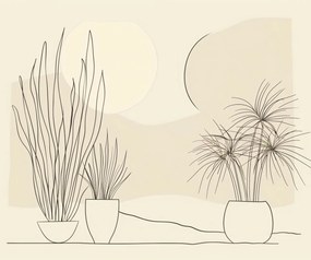 Poszter 60x50cm Növényzet pasztellben