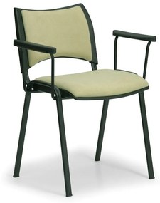 SMART konferencia szék - fekete lábak karfával, zöld