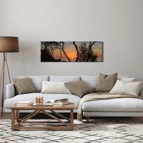 Napnyugta képe (órával) (90x30 cm)