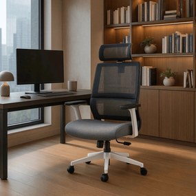 Forgószék ergonomikus kialakítással, szürke színben. NICKI