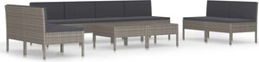 vidaXL 10 részes szürke polyrattan kerti bútorszett párnákkal