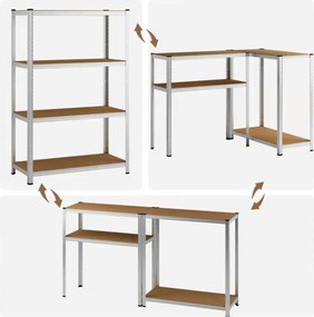 Nagy teherbírású HEAVY polc, max. 700 kg, 90x40x160cm, ezüst Monzana