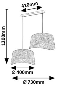 Rabalux 72190 - Csillár zsinóron FARELIA 2xE27/10W/230V