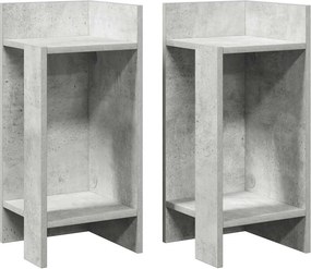 vidaXL 2 db betonszürke kisasztal polccal 25,5 x 27 x 60 cm