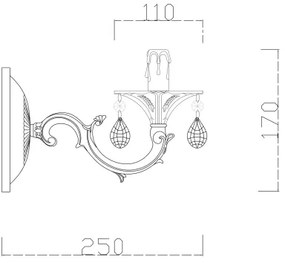 Brilagi - Fali lámpa CLASSIC 1xE14/60W/230V krémes/patinás