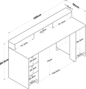 Hamin Walnut and Anthracite íróasztal