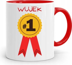 Piros Bögre Ajándék Bácsinak #1 fényképes nyomattal