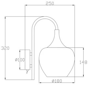 Globo 15548WK - Fali lámpa MAXY 1xE27/40W/230V fehér/antracit