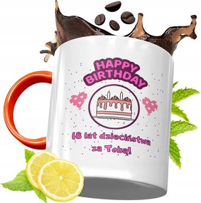 Narancssárga Szülinapi Bögre 18 18STE Ajándék fényképes nyomtatással