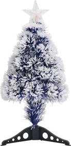 vidaXL fehér és kék száloptikás megvilágított műkarácsonyfa 64 cm