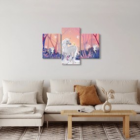 Kép - egyszarvú alatt egy varázslatos erdőben (90x60 cm)
