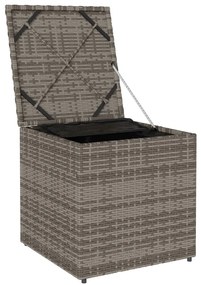 Kültéri Tárolódoboz Szürke és Sötétszürke Rattan Nagy Tárolás