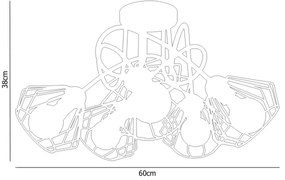 Felületre szerelhető csillár CEED 5xE27/60W/230V