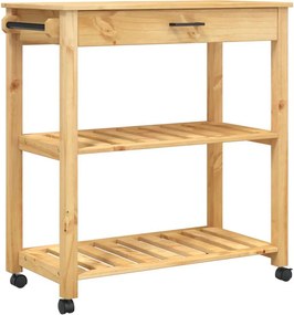 vidaXL MONZA tömör fenyőfa konyhai kocsi 84 x 40 x 88,5 cm