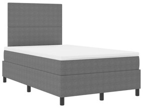 Box Spring Ágy Matrac Közepes Szürkével Kicsi Franciaágy Kordbársony Szövet