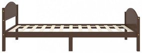 sötétbarna tömör fenyőfa ágykeret 100 x 200 cm