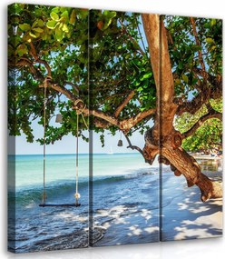 Vászonkép 90x100 Trópusi tengerpart swing paradicsom magány nyugalom tenger