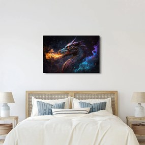 Kép - Lángokat köpködő sárkány (90x60 cm)