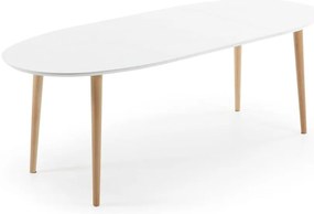 Fehér bővíthető étkezőasztal fehér asztallappal 90x140 cm Oqui – Kave Home