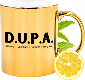 Prémium arany csillogó bögre D.*.p.a. ajándék fényképes nyomtatással