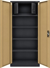 Antracit / dió rekeszes fémszekrény: Eco Design TOMASZ, 900 x 1850 x 450 mm