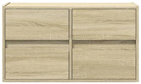 sonoma tölgy színű fali TV-szekrény LED-ekkel 80x31x45 cm
