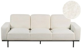 Háromszemélyes fehér buklé kanapé SOVIK Beliani