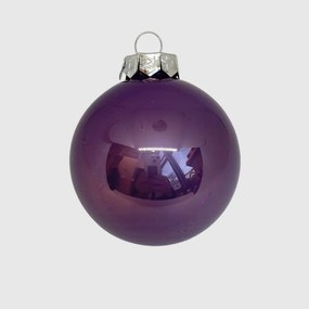 Purple üveg karácsonyi gömb szett 12*6cm