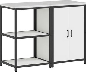 vidaXL Konyhai Tároló Készlet 2 pcs Fehér Hidegen hengerelt acél