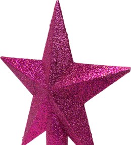 Glitteres csúcsdísz csillag 19 cm 2 rózsaszín