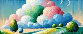 Kép - Tájkép felhővel (120x50 cm)