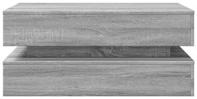 vidaXL szürke sonoma színű dohányzóasztal LED-lámpákkal 90x50x40 cm