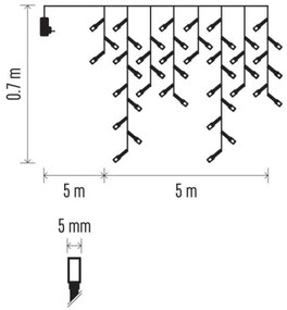 LED Karácsonyi kültéri lánc 300xLED/8 mód 10m IP44 meleg fehér + távirányító