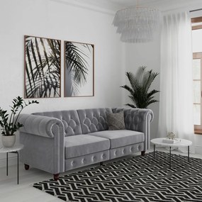 Világosszürke bársony kanapé 236 cm Felix – Støraa