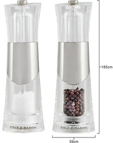 Cole&Mason - Só- és borsdaráló készlet BOBBI 2 db 18,5 cm