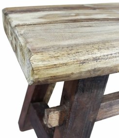 vegyes újrahasznosított fa és tömör tíkfa pad 100 x 28 x 43 cm