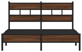 barna tölgy színű szerelt fa ágykeret matrac nélkül 137x190 cm